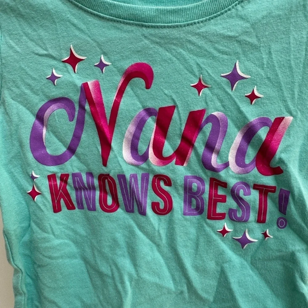 The Children’s Place 2T Girl Green Multicolor Nana Knows Best Short Sleeve Shirt
